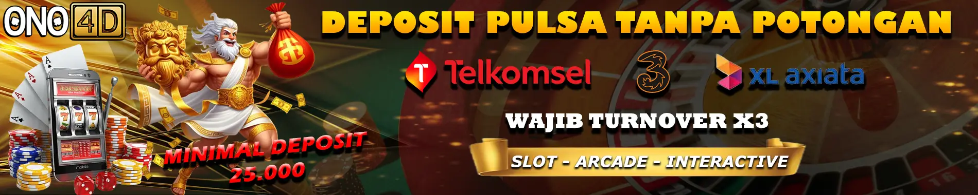 Deposit Pulsa Tanpa Potongan ONO4D
